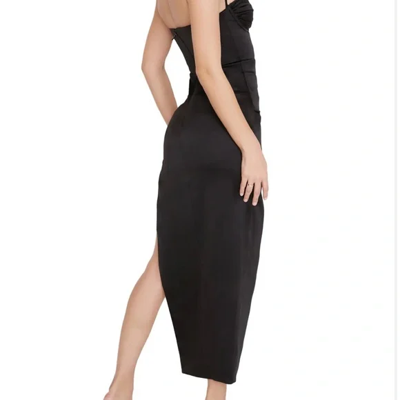 House of CB satin black Flora dress size XL - Picture 2 of 6